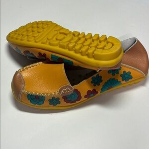 New Floral Slip On Resistant Heavy Tread Boho Faux Leather Lite Driving Stylish
